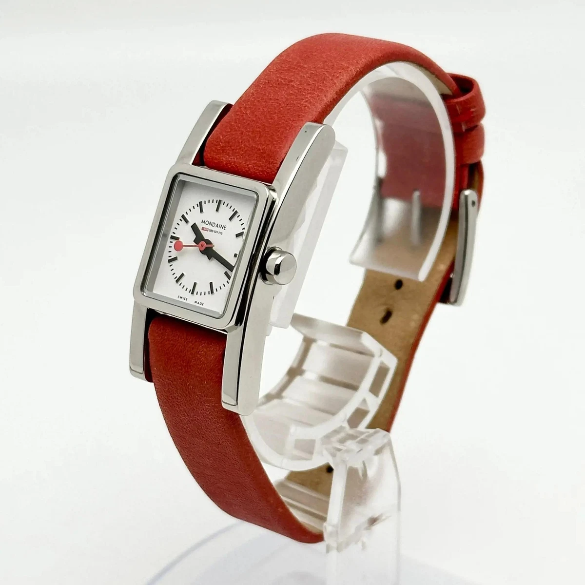 Mondaine 20mm Stainless Steel White Dial Ladies Quartz Watch A666