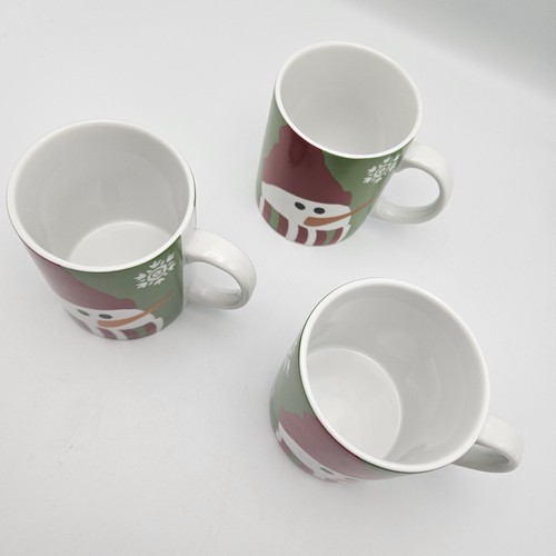 Crate & Barrel Holiday Snowman Mug Set 12 oz GR 664-642 Ceramic Christmas Cups - Picture 3 of 11