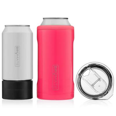 NEW Brumate Hopsulator Trio 3 in 1 NEON PINK  Can 16 - 12 oz w/ slider lid