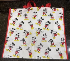 Mickey Mouse Shopping Bag Tote White Red Yellow Black Reusable