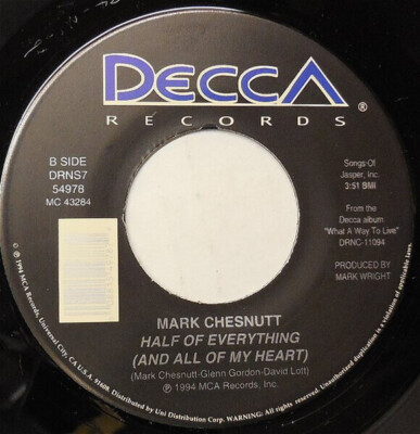 Mark Chesnutt Gonna Get A Life Vinyl Single 7inch Decca