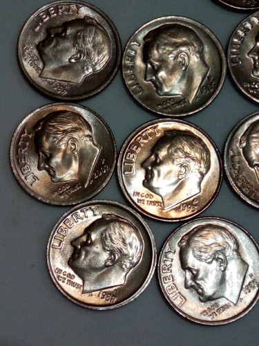 14 Coin Dime Diecast Error Off Center Various Dates VF - Picture 2 of 5