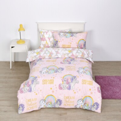 Licensed MY LITTLE PONY DOUBLE Bed Quilt Cover POLY/COTTON Dream Believe Achieve