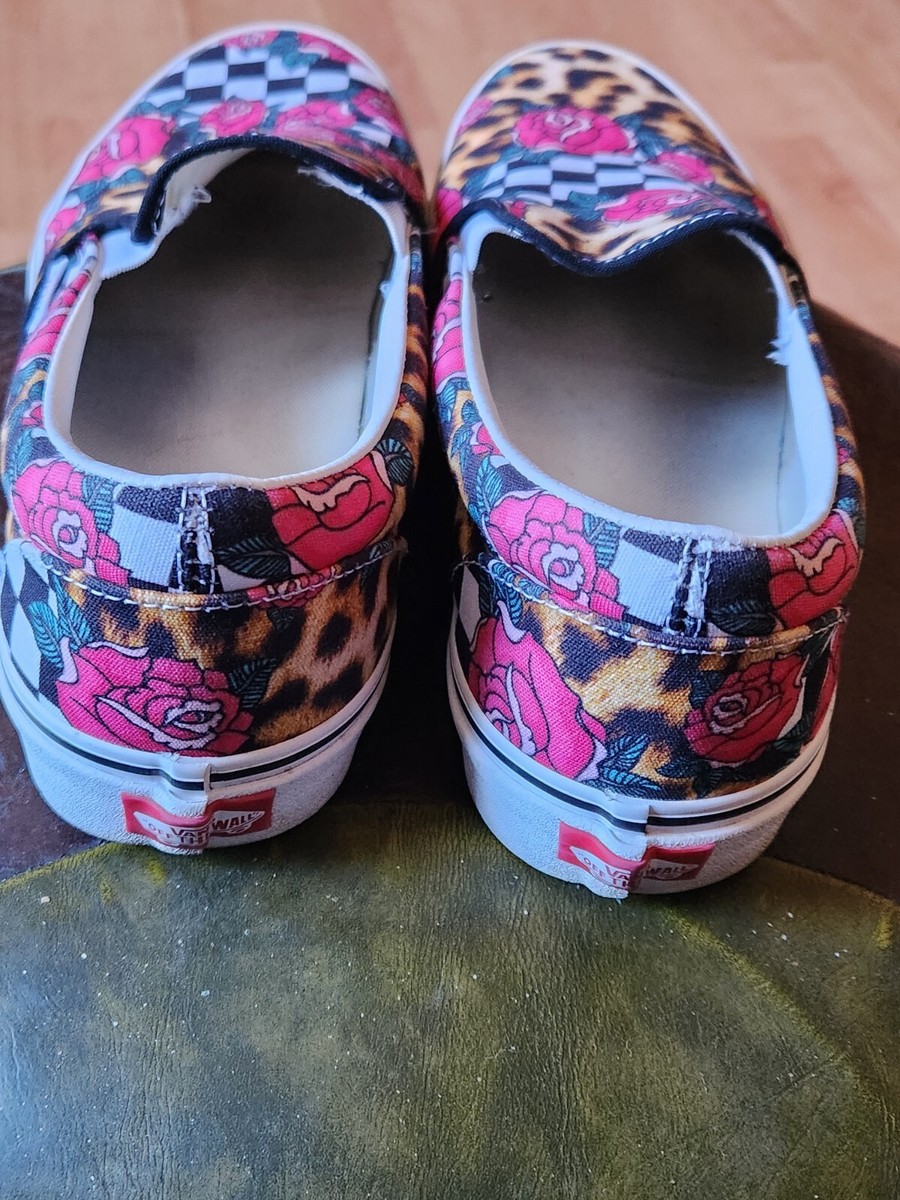 バンズ VANS 24cm CLASSIC SLIP-ON (FLOWERS) Vans Classic Slip On Floral Pink Black Graffiti Skate Shoes
