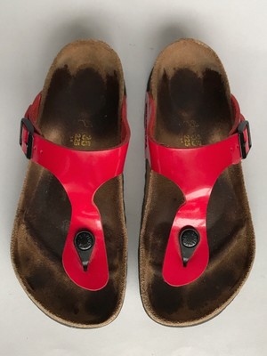 birkenstock gizeh patent cherry