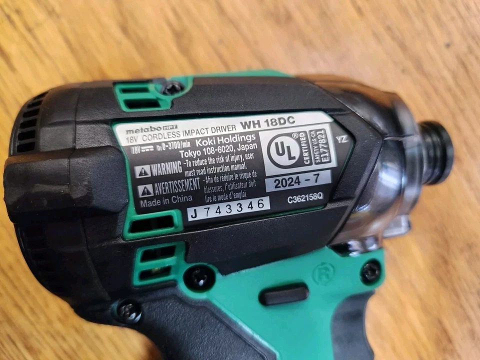 Metabo HPT WH18DC 18V MultiVolt™ Cordless Triple Hammer BOLT Impact Driver - Image 3 of 3