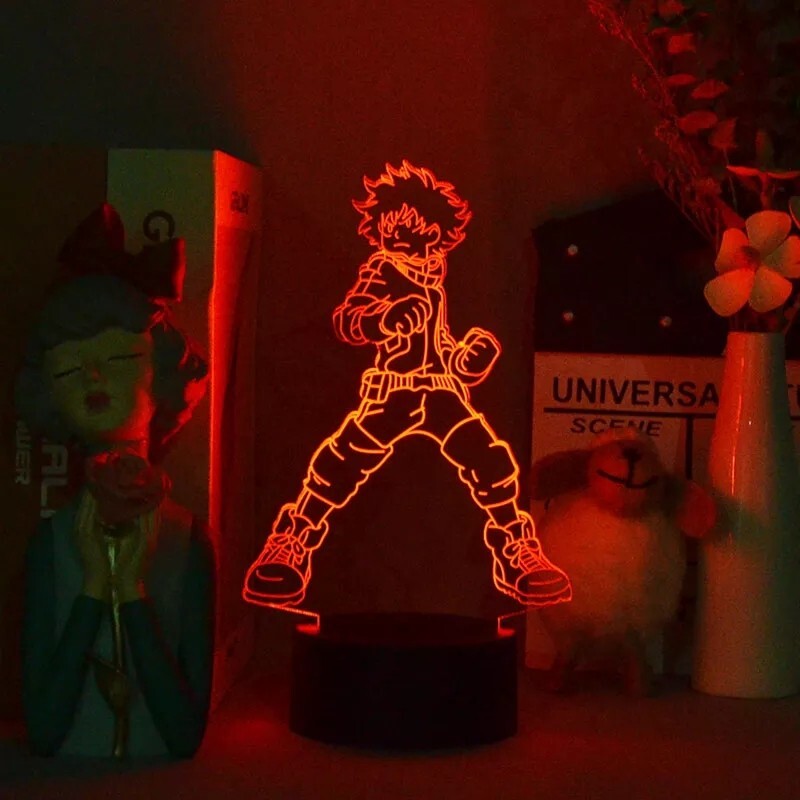 Lampe LED Deku My Hero Academia pour décoration de bureau gaming Otaku