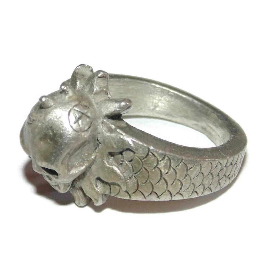 Anillo de motociclista balancín calavera de peltre pesado masivo patrimonio vintage para hombre talla 11,5 Foto 3 de 4