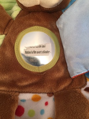 Douglas Monkey Taggies Security Blanket Rattle Mirror Activity Lovey Blankie - Picture 4 of 8