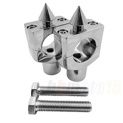 1-1/4 inch Handlebar Risers Spike Top Chrome For Kawasaki Suzuki Honda Harley