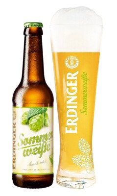 Set 2 x Erdinger Sommerweiße Gläser 0,3l Deutsches Bier Nagelneu Original