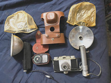 Kodak Pony 135 Camera Outfit, with Case, Light Meter, 3 Flash Holders