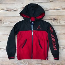 Jordan Jumpman Red Black Fleece Hooded Jacket Boy s Size 4 MRSP 75
