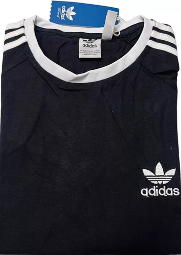 ADIDAS RETRO SHORT SLEEVE CREW NECK THREE STRIPE T-SHIRT UP TO 75% SALE - Picture 2 of 6