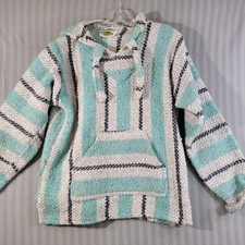 Earth Ragz Womens Hooded Jacket Size Medium Mint Green Long Sleeve Boho Festival