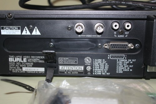 Burle VHS Surveillance Recorder With 4 Camera Switch And Cables TC3960B TC8104B - Picture 9 of 12