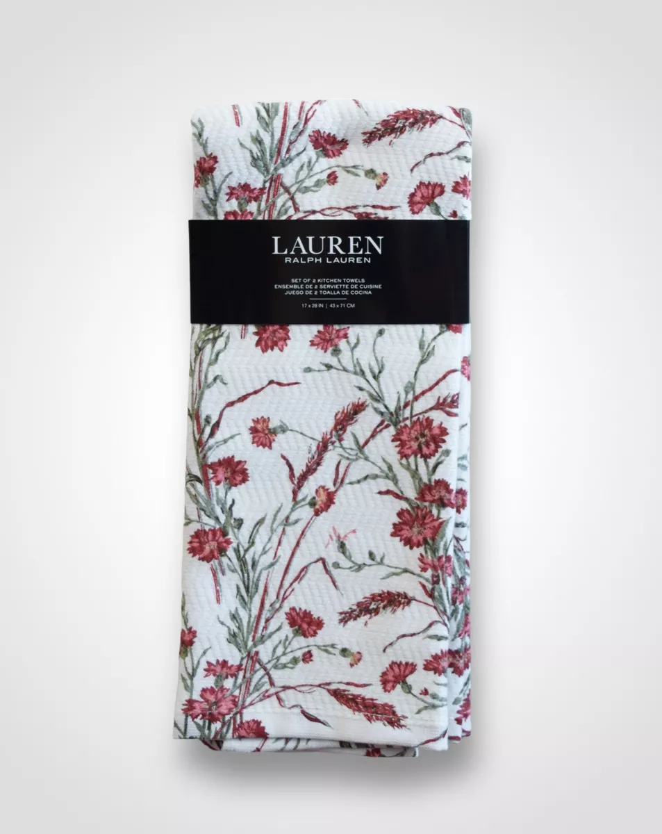 Ralph Lauren Set Of 2 Kitchen Tea Towels 43cm x 71cm 100 Cotton