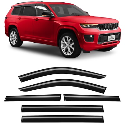 Sun Rain Visors Wind Rain Guards for 21-26 Jeep Grand Cherokee L SHATTERPROOF