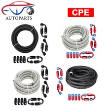 20ft Braided Fuel Hose Line w/ 4AN/6AN/8AN/10AN/12AN Swivel Hose End Fitting Kit