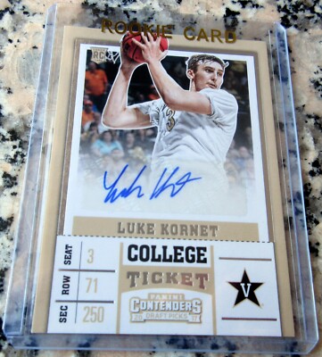 LUKE KORNET 2017 Panini Authentic Auto Rookie Card RC Champs