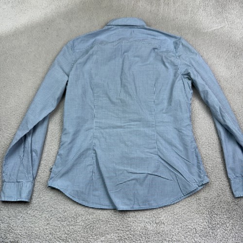 John Varvatos USA Hemd Herren mittelblau Gingham Knopfleiste zwei Taschen Baumwolle - Bild 12 von 17