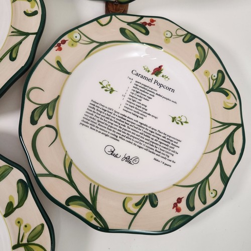 Paula Deen Christmas Recipe Dessert Plates Home For The Holidays Set 4 With Box - Picture 9 of 24
