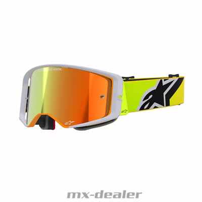 Alpinestars MX Brille Supertech Corp Gelb verspiegelt Motocross Enduro Cross