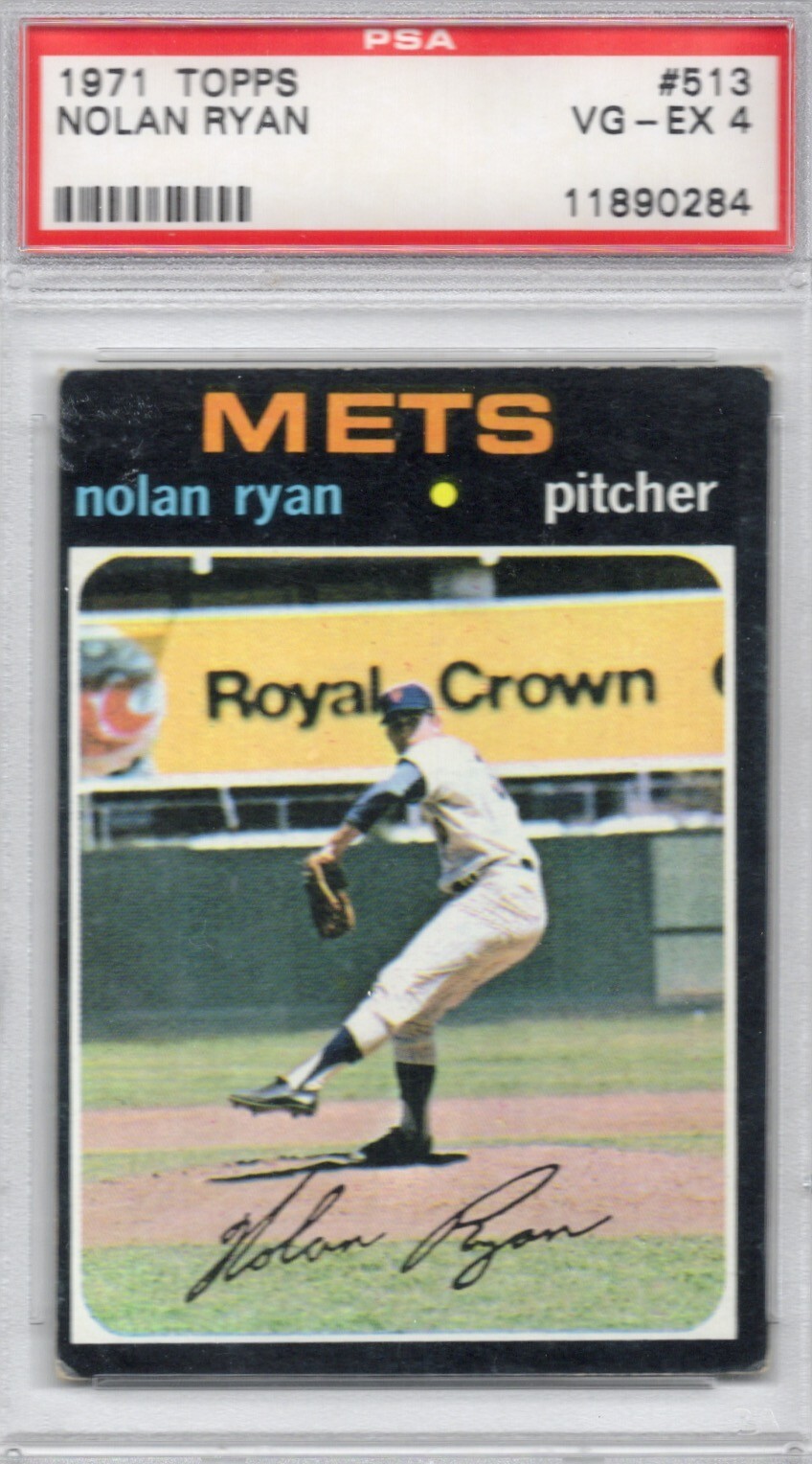 1971 Topps Baseball Cards #513 Nolan Ryan HOF New York Mets PSA 4 VG-EX
