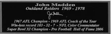 John Madden Autograph Nameplate Oakland Raiders Auto Jersey Helmet Photo