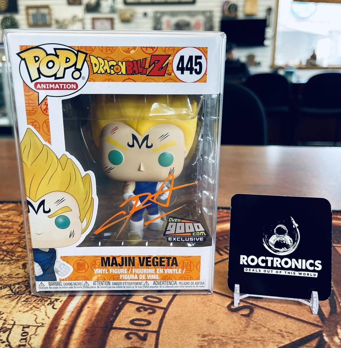 Funko Pop Majin Vegeta 445 Over9000 Signed by Christopher Sabat No Cert