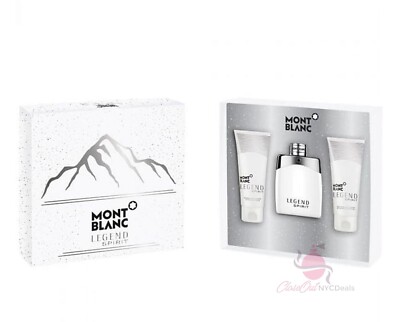 Mont Blanc Legend Spirit 3Pc Set for Men-3.3oz EDT Sp+3.3oz ASBalm+S/Gel
