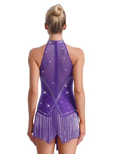 Damen Kleider Stadium Tanzbekleidung ChaCha Kostüm Nachtclub Outfit Bar Strass - Bild 73 von 90