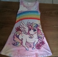 Niedliches Mädchenkleid Einhorn Gr. 116/122 ...