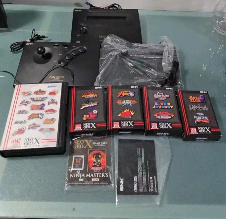 Neo Geo X Gold Docking Charge Station + Power Cord + 4 NEW GAMES