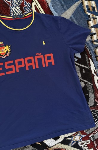 Polo Ralph Lauren Espana Shirt World Cup Mens XL Blue Good Condition - Picture 4 of 9