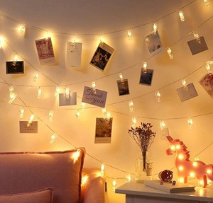 USB Photo Clip LED Fairy String Lights With Remote Clear Clips Hanging Pictures