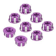 Hexagonal Nuts Aluminum M4 RC Wheel Hex Nuts for 1/10 RC Model Car 8PCS(Purple)
