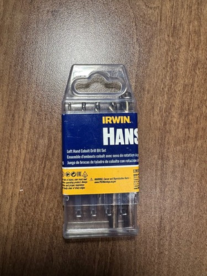 #ad Irwin Hanson Cobalt Left Hand Fractional 5pc drill bit set 30520 $50.49