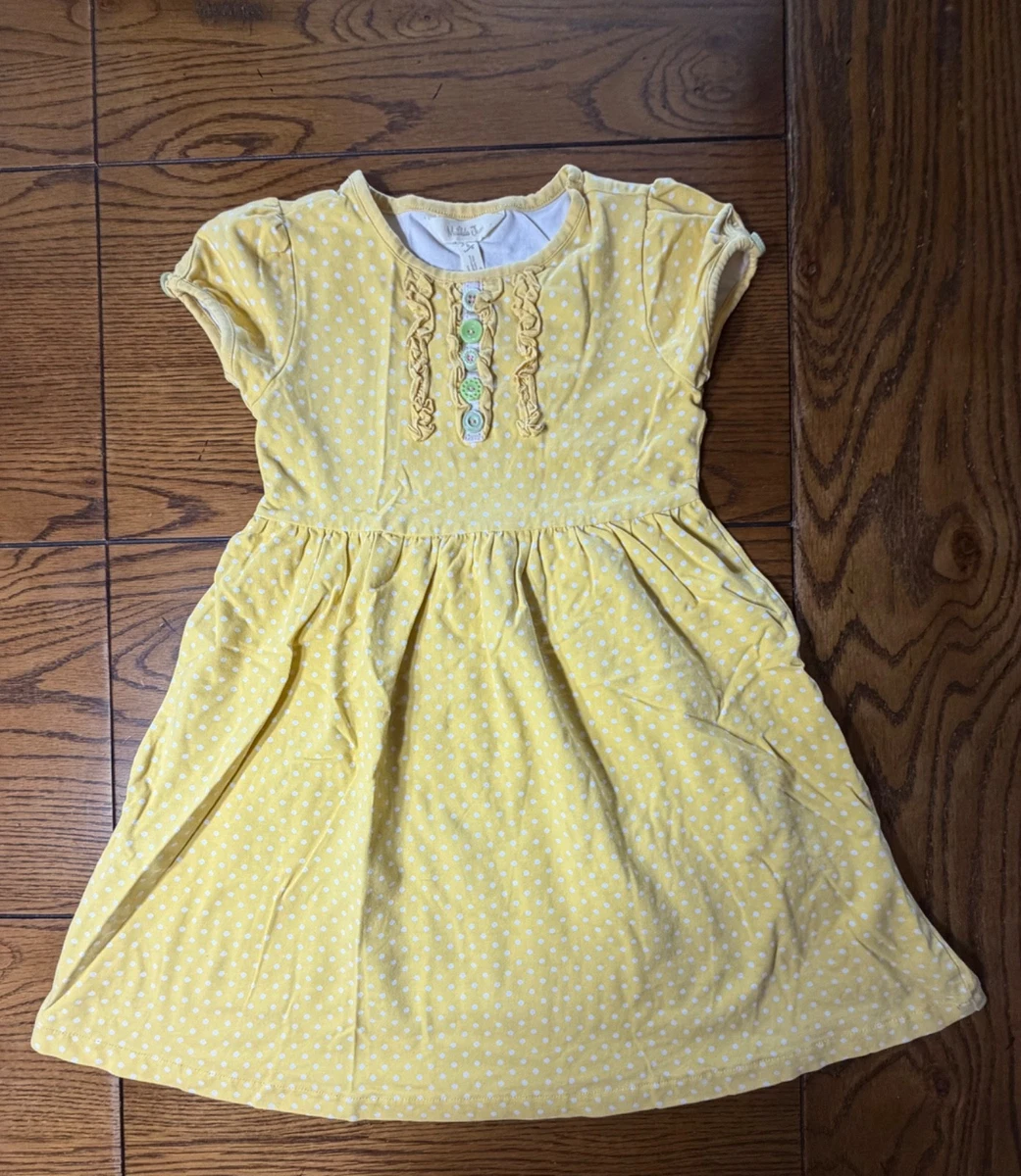 matilda jane sun flare dress Matilda Jane Sun Flare Yellow Polka Dot Lap Dress Summer Spring Size 2 NWOT