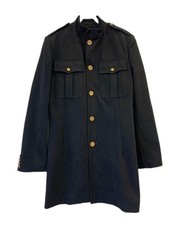Ralph Lauren Military Style Jacket Womens 8 Black Gold Buttons Made in USA #122