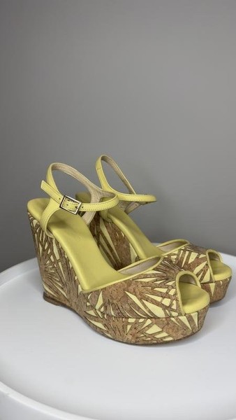 Damen Jimmy Choo Heels Gelb Wildleder 37,5
