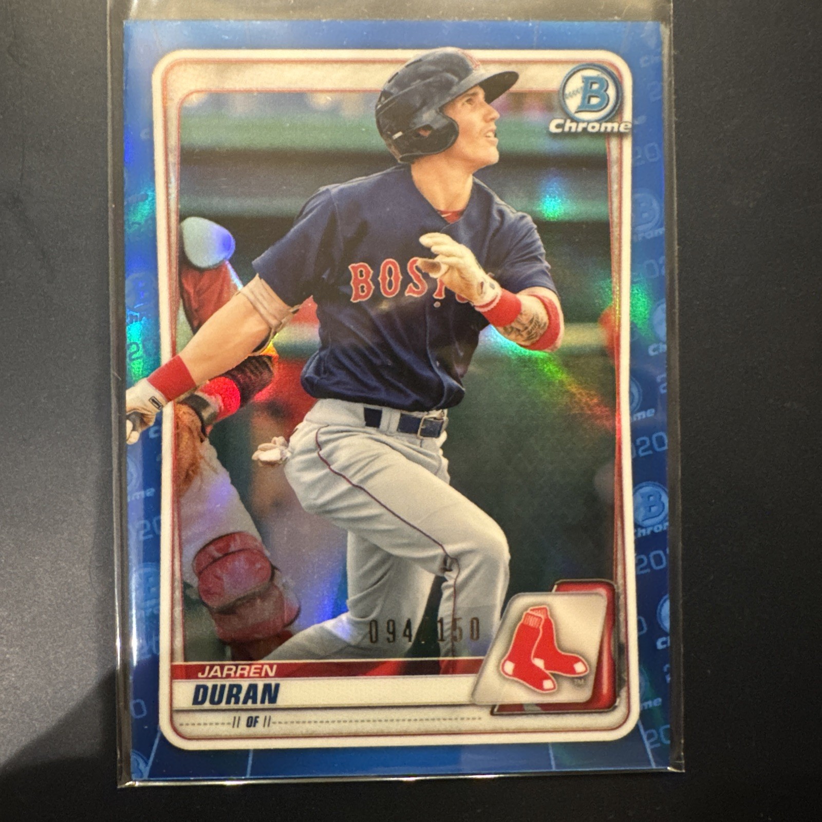 2020 Bowman - Chrome Prospects Jarren Duran #BCP-144 Blue Refractor /150 (RC)