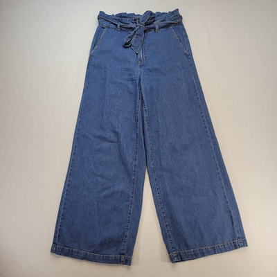 #ad #ad Banana Republic Jeans Womens 27 Blue High Rise Wide Leg Belted Denim $10.00