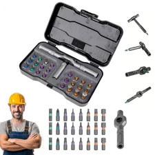 24in1 Multifunction Ratchet Screwdriver Set Multi Magnetic Bits Mini Repair Tool
