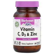 Vitamin C, D3  Zinc, 50 Vegetable Capsules