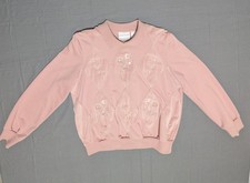 Vintage Alfred Dunner Floral Sweater Womens Long Sleeve Pullover Pink Petite