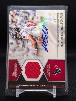 2012 Bowman Inside the Numbers Auto Matt Schaub SSP 05/10 Jersey Texans