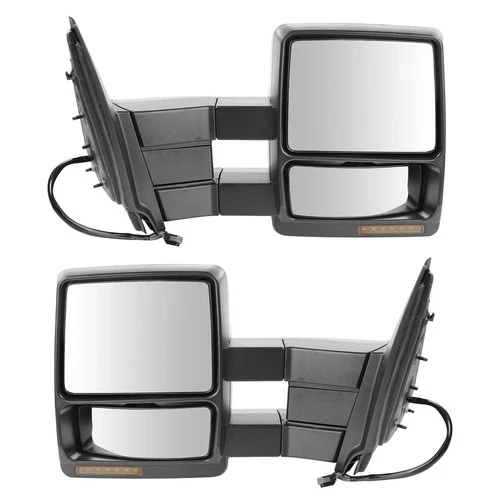 Tow Mirror Power Heat Signal Memory Puddle Black Pair for Ford Expedition New