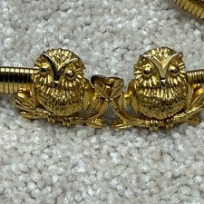 Vintage MIMI DI N stretch Owl Belt metal gold tone 1975