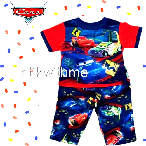 Disney Pixar CARS 12 Mos. Short Sleeve Top & L Pants PAJAMA SET FLAME RESISTANT